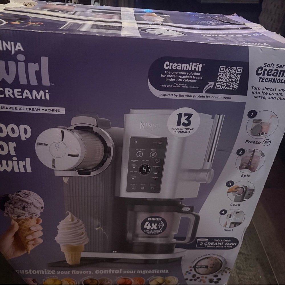 Ninja Creami Swirl Ice Cream Maker in Silver and Black